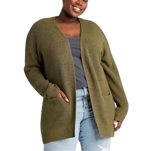 Universal Thread Cardigan Green Rib Knit Womens Size Medium